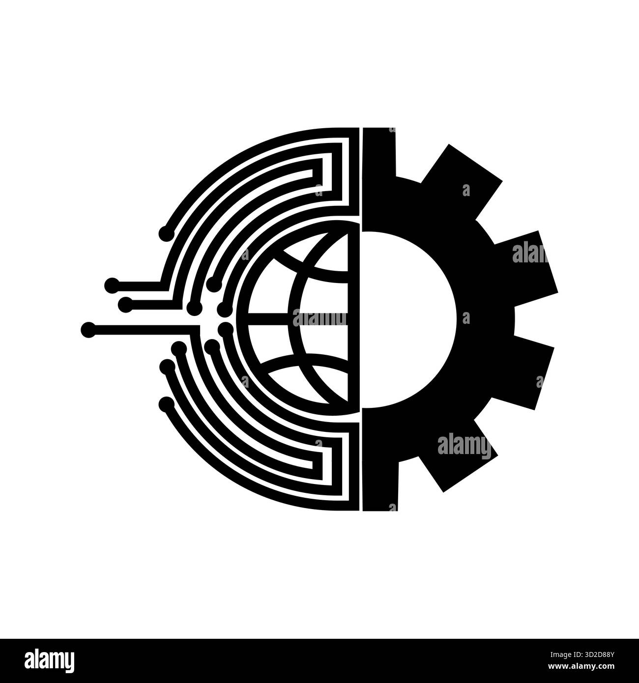 Icône de vecteur de l'industrie mondiale. Le style est bicolore symbole plat, couleurs bleues lisses, angles arrondis, fond blanc. Illustration de Vecteur