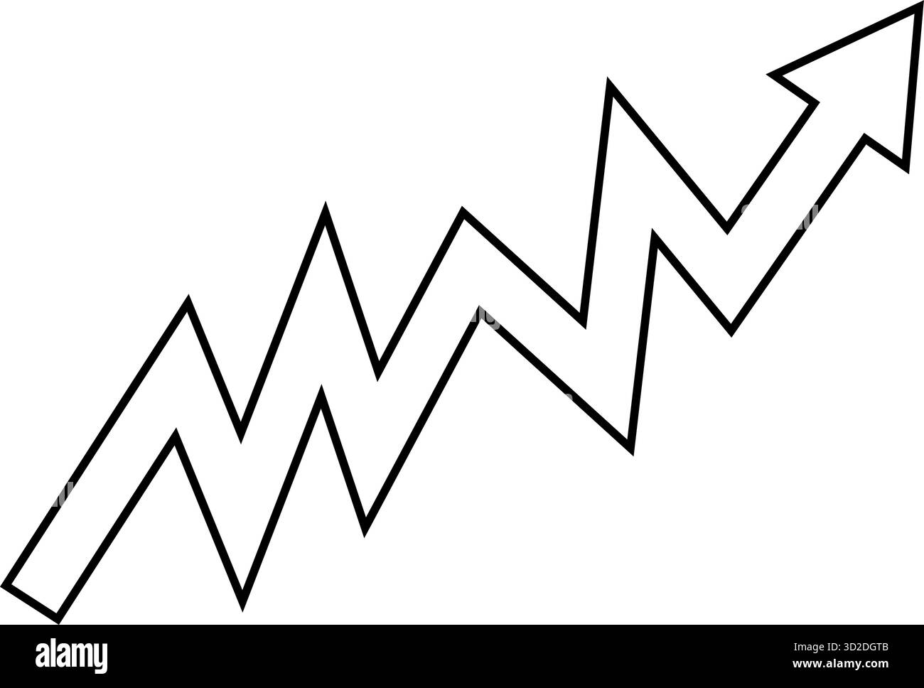 Vecteur de flèche de contour de zigzag isolé sur fond blanc symbolisant la tendance de croissance des affaires progression et performance de mouvement ascendant Illustration de Vecteur