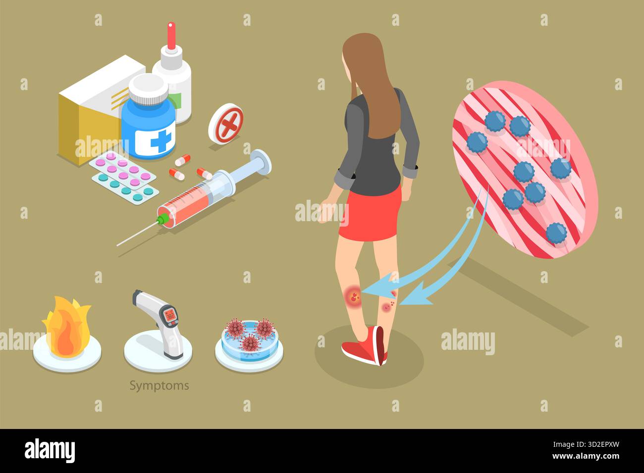 Illustration conceptuelle plate isométrique 3D du Superbug MRSA, Staphylococcus aureus résistant à la méthicilline illustration conceptuelle plate isométrique 3D du Superbug MRSA, Staphylococcus aureus résistant à la méthicilline Banque D'Images