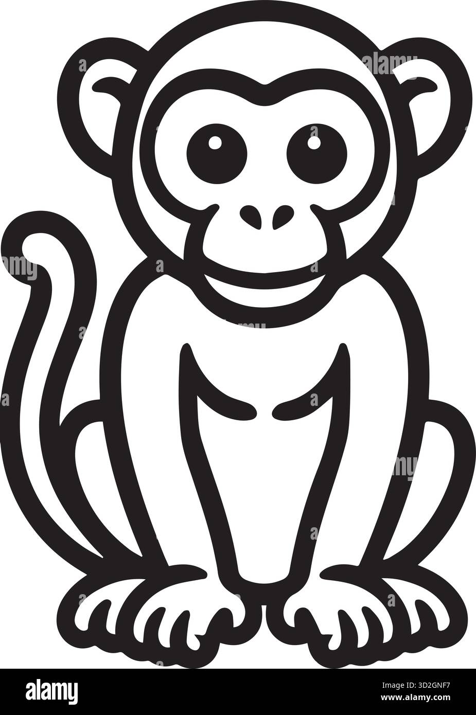 Illustration vectorielle de silhouette de singe. Illustration de Vecteur