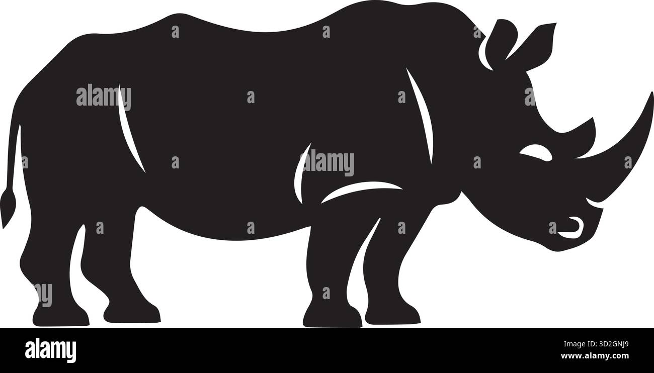 Illustration vectorielle de silhouette de rhinocéros. Illustration de Vecteur