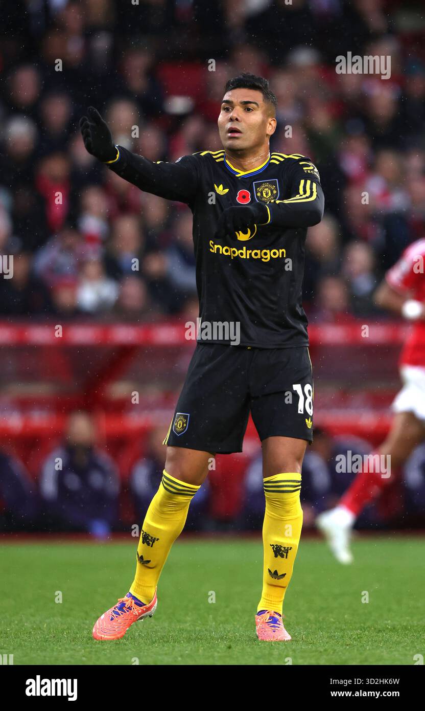 Nottingham, Royaume-Uni. 01 novembre 2025. Casemiro (MU) au Nottingham Forest contre Manchester United, EPL match, au City Ground, Nottingham, Notts. Crédit : Paul Marriott/Alamy Live News Banque D'Images