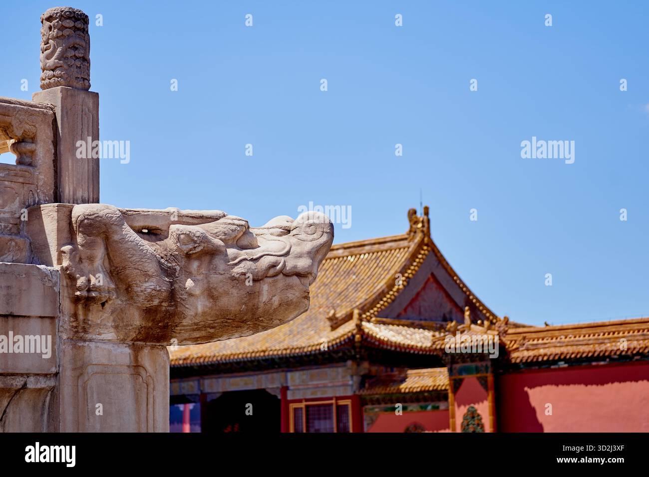 Vue détaillée des créatures mythologiques Chishou pour la protection - Cité interdite à Pékin Banque D'Images