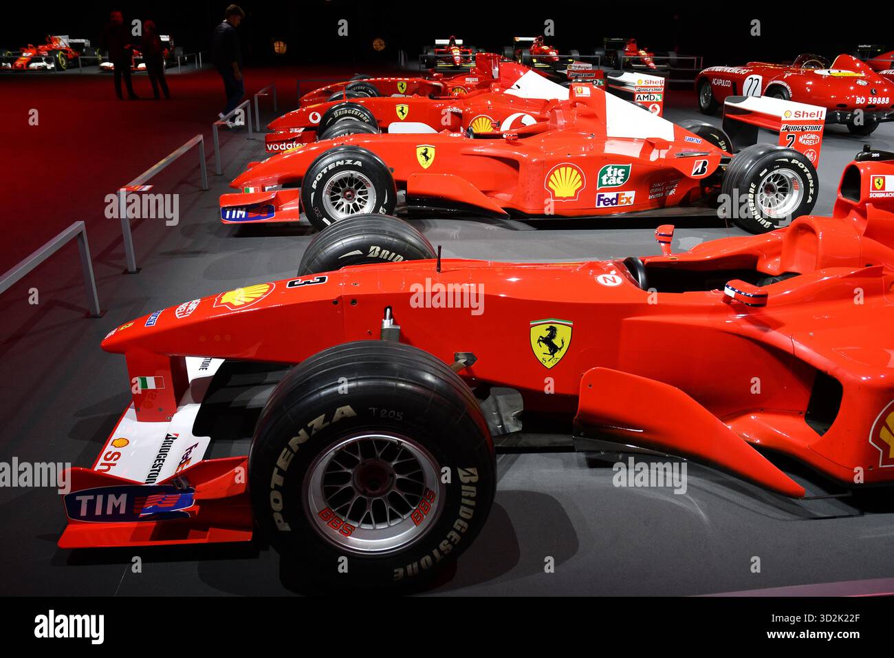 Scarperia ; Italie - 24 octobre 2025 : Ferrari F1-2000 ex Michael Schumacher exposée lors de la Ferrari World finals 2025 au Mugello circuit en Italie. Banque D'Images