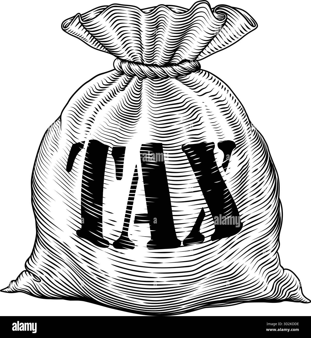 Sac fiscal Finance concept Vintage Woodcut style Illustration de Vecteur