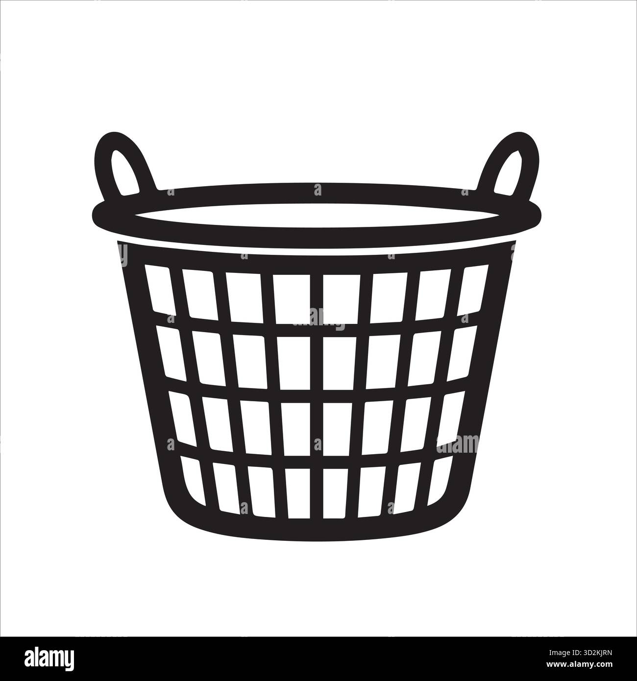 Icône panier en osier, symbole panier à poignée, symbole panier de rangement ou panier à provisions Illustration de Vecteur