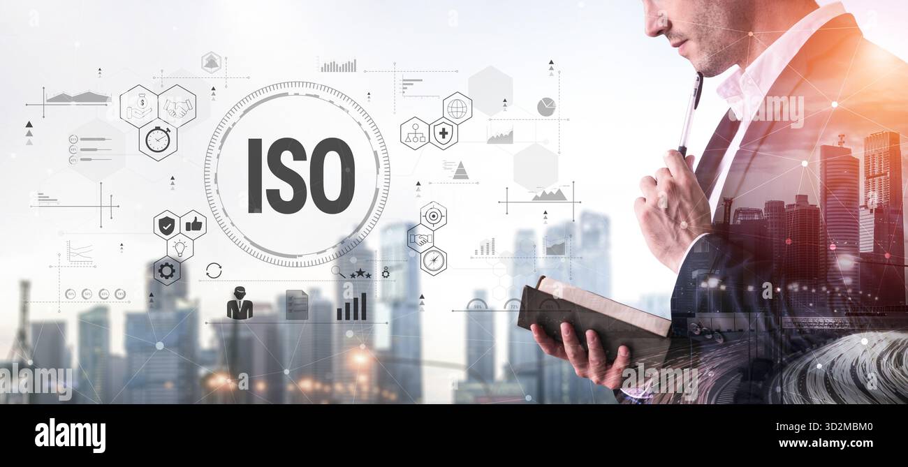 Le concept de certification ISO pour les normes internationales de gestion de la qualité. L'invention concerne un système permettant d'assurer la qualité, l'efficacité et la comptabilité des processus métier Banque D'Images