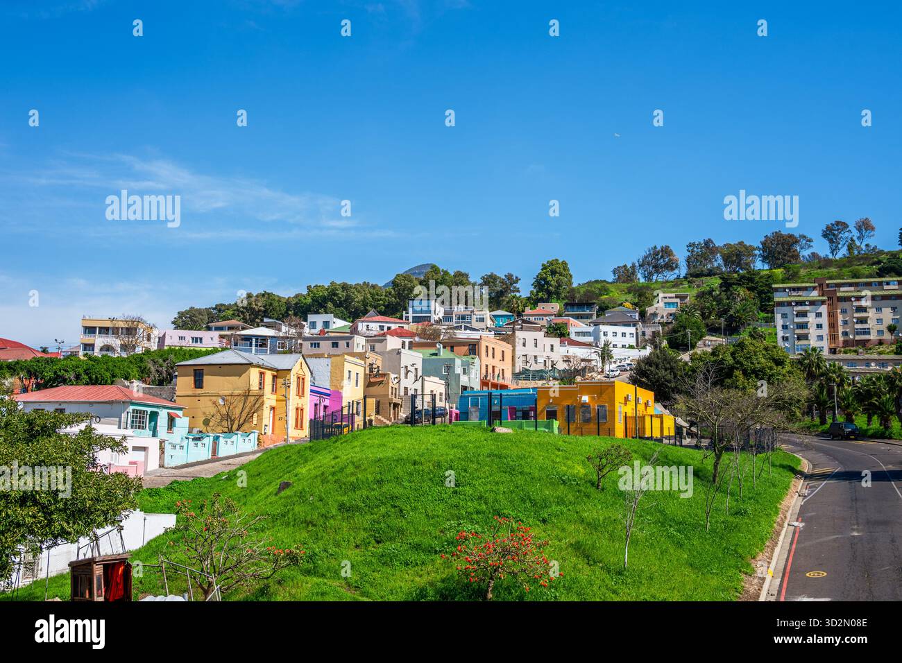 Vue sur le quartier coloré de Bo-Kaap au Cap, Afrique du Sud Banque D'Images