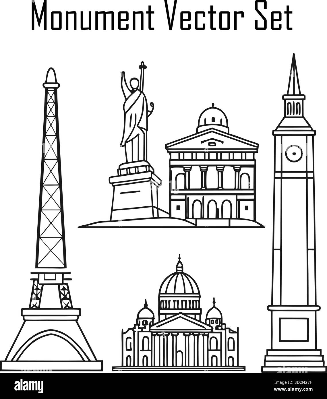 Célèbre monument historique avec une signification architecturale et culturelle Illustration de Vecteur