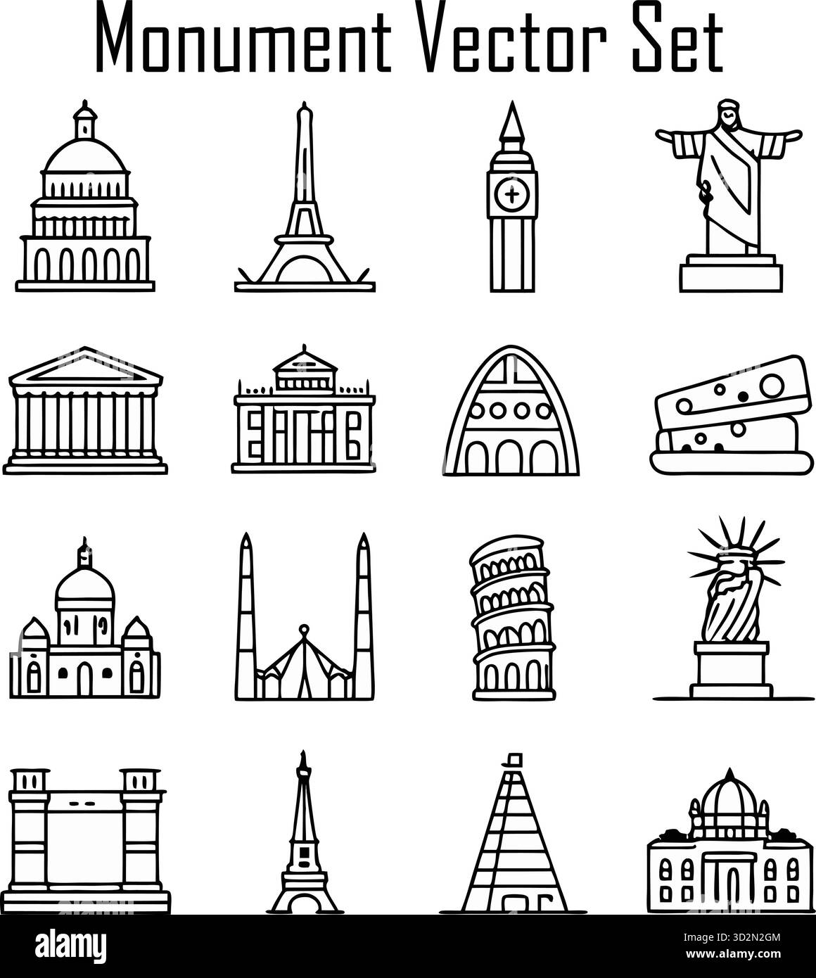 Célèbre monument historique avec une signification architecturale et culturelle Illustration de Vecteur