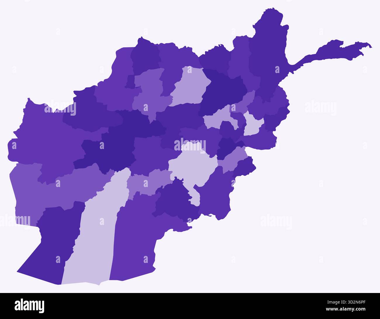 Carte de l'Afghanistan avec les régions. Juste une carte de frontière de pays simple avec les divisions régionales. Palette de couleurs violet foncé. Illustration de Vecteur