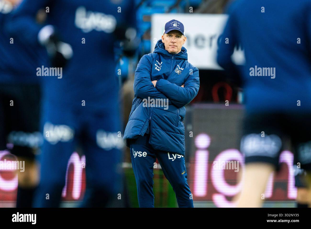 Drammen 20251102. L'entraîneur des Vikings Morten Jensen avant le match de football d'élite entre Strømsgodset et Viking au stade Marienlyst. Photo : Trond R. Teigen / NTB ce texte est traduit automatiquement Banque D'Images