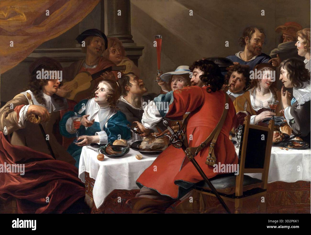 Scène de banquet par Jan Cossiers Banque D'Images