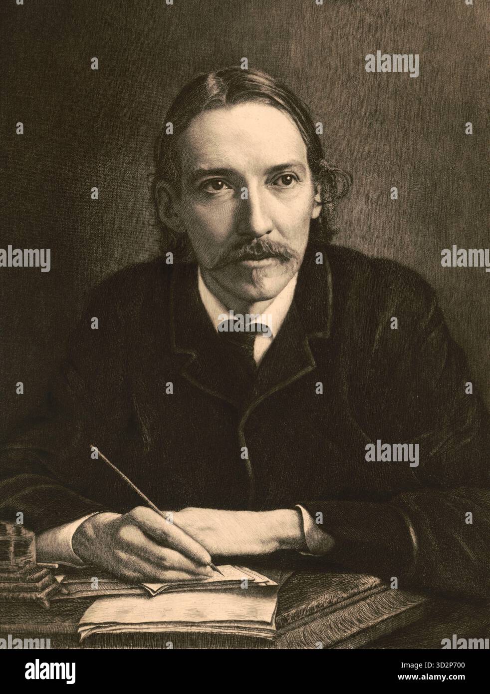 Robert Louis Stevenson (1850 – 1894) romancier, essayiste, poète et écrivain écossais. Banque D'Images