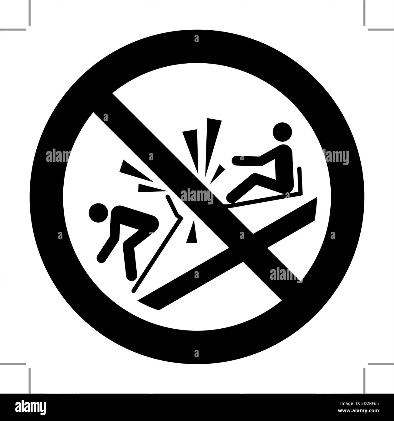 Le pictogramme d'interdiction de la norme ISO 7010 comporte un symbole universel no (cercle rouge avec une ligne diagonale) pour indiquer les actions interdites, assurant ainsi Illustration de Vecteur