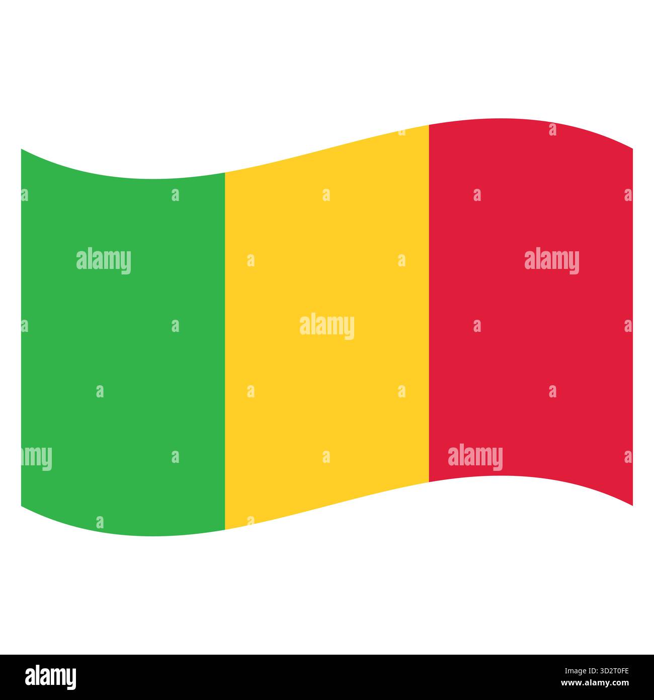 Drapeau national malien brandissant, symbolisant la fierté et l'indépendance africaines Illustration de Vecteur