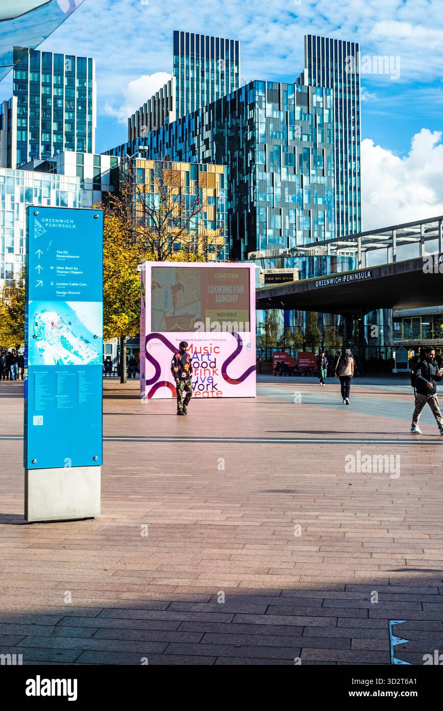 Greenwich Peninsular, North Greenwich, Londres, Angleterre Banque D'Images