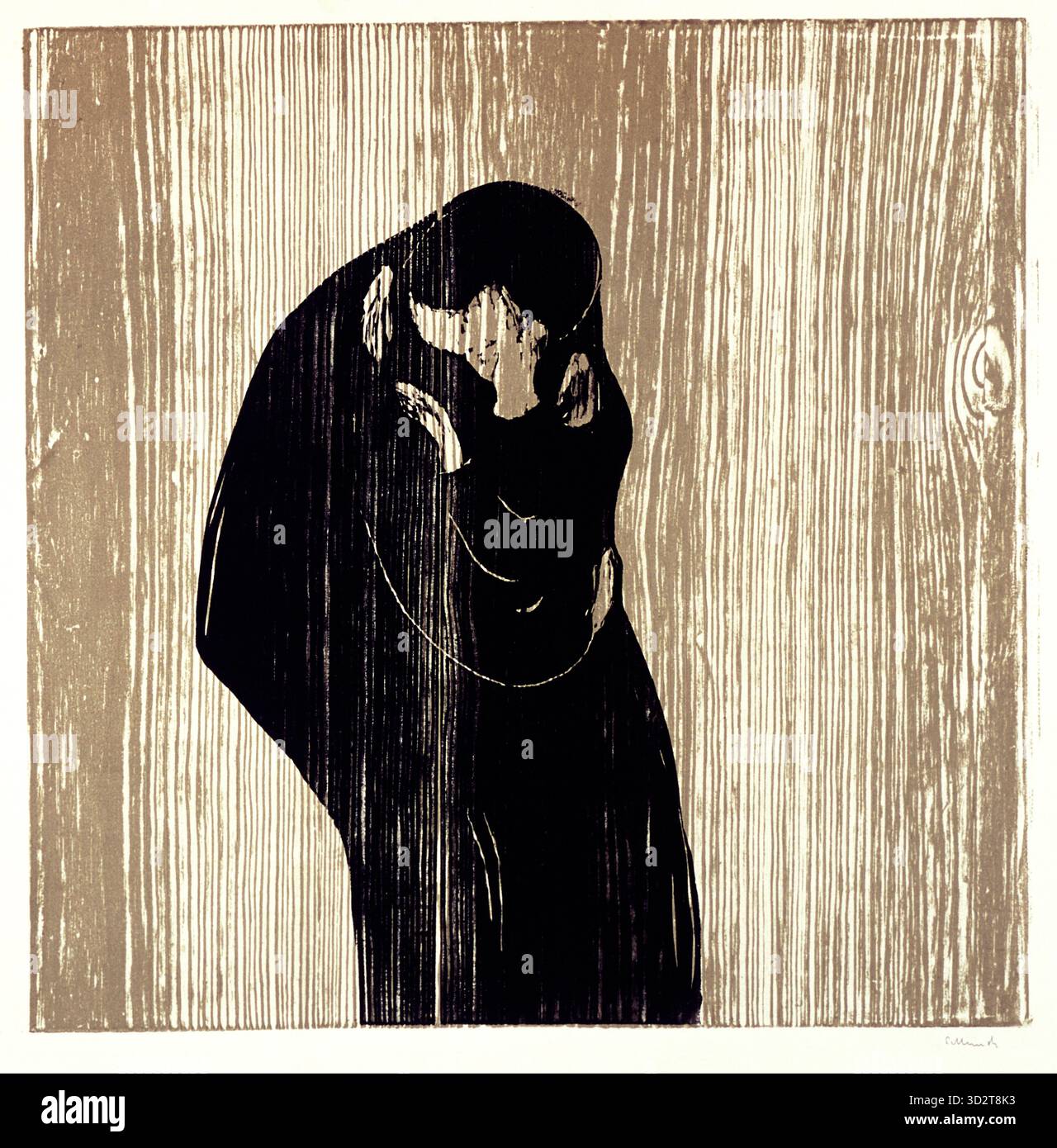 Kiss IV. Edvard Munch. 1902. Gravure sur bois. Banque D'Images