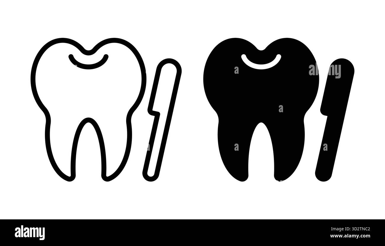 Illustration dentaire simple et moderne parfaite pour les thèmes dentaires, mettant en valeur l'hygiène et les soins. Idéal pour le matériel éducatif et l'utilisation promotionnelle en de Illustration de Vecteur