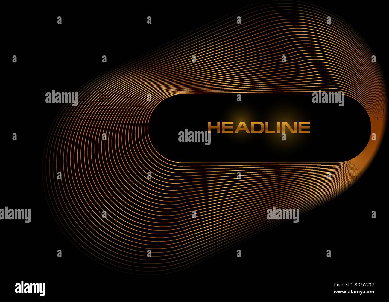 Ellipses torsadées linéaires dorées abstraites de fond minimal. Conception vectorielle de concept géométrique Illustration de Vecteur