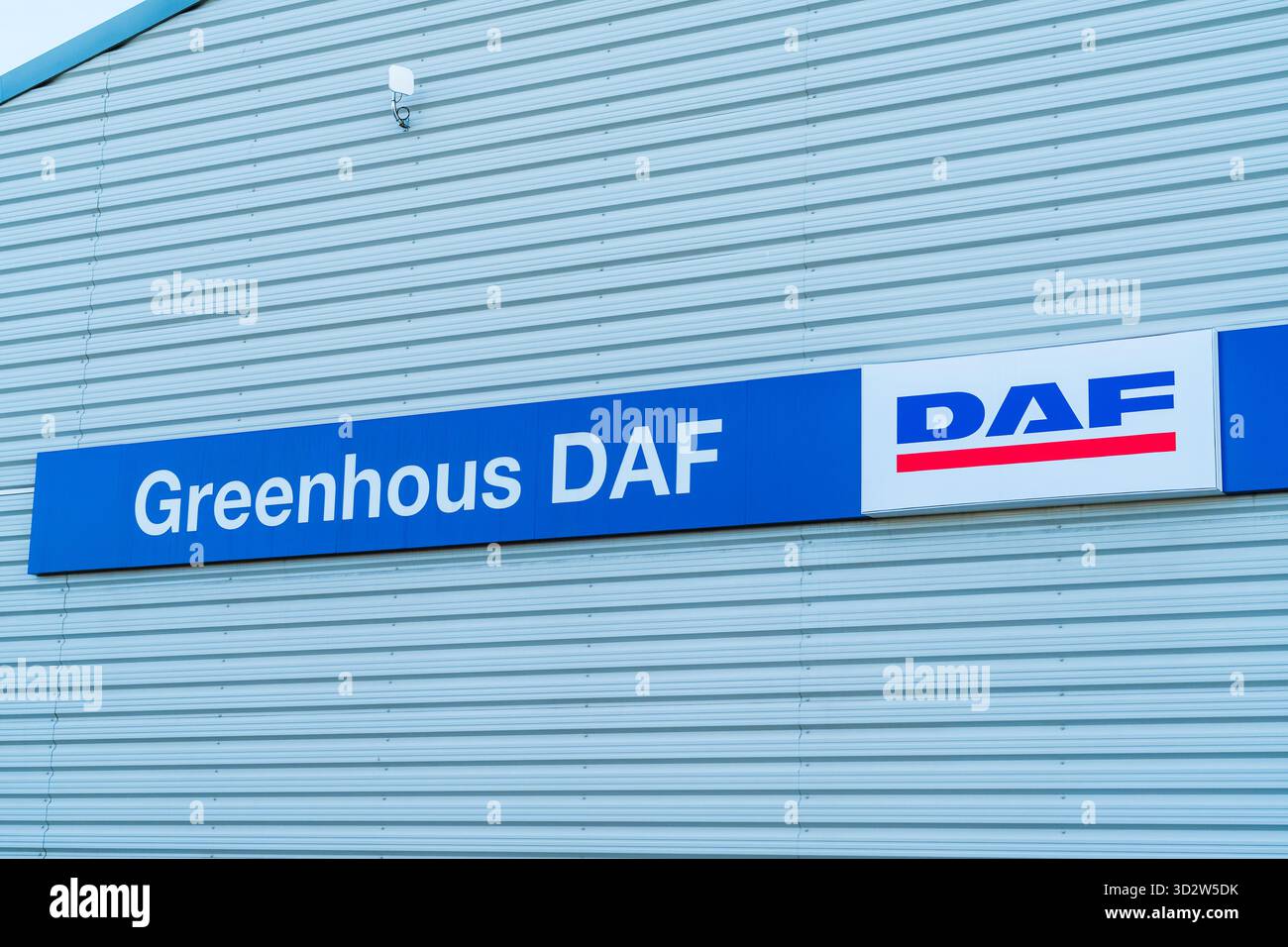 Mercredi, Royaume-Uni - 2 novembre 2025 : signalisation externe de Greenhous DAF, un concessionnaire de camions DAF basé au Royaume-Uni Banque D'Images