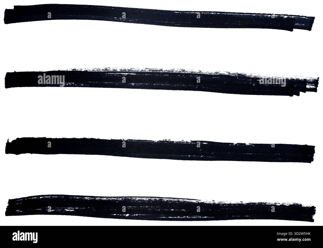 Ensemble de marqueur noir dessiné à la main trait ligne de fond transparent élément de conception doodle Scribble soulignement Banque D'Images