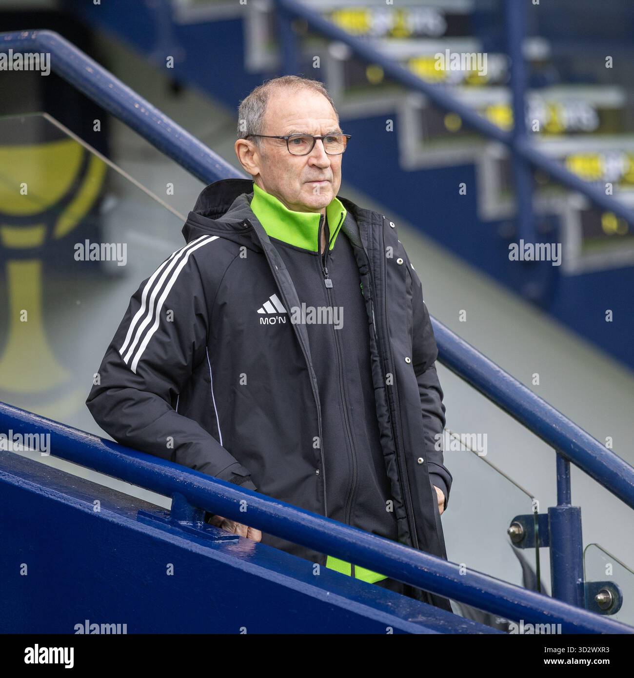 Martin O'Neill, entraîneur de football du Celtic FC, une équipe de football de la première Division écossaise basée à Glasgow, image prise lors d'un match. Banque D'Images