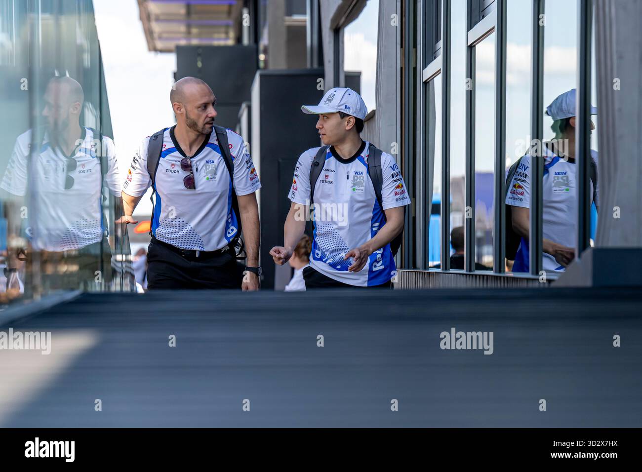 Mogyorod, Hongrie, 01 août 2025, Ayumu Iwasa, le pilote de réserve de l'équipe Racing Bulls qui assiste aux essais du Grand Prix de Hongrie 2025, qui se déroulent à Mogyorod, en Hongrie. Crédit : Michael Potts/Alamy Live News Banque D'Images