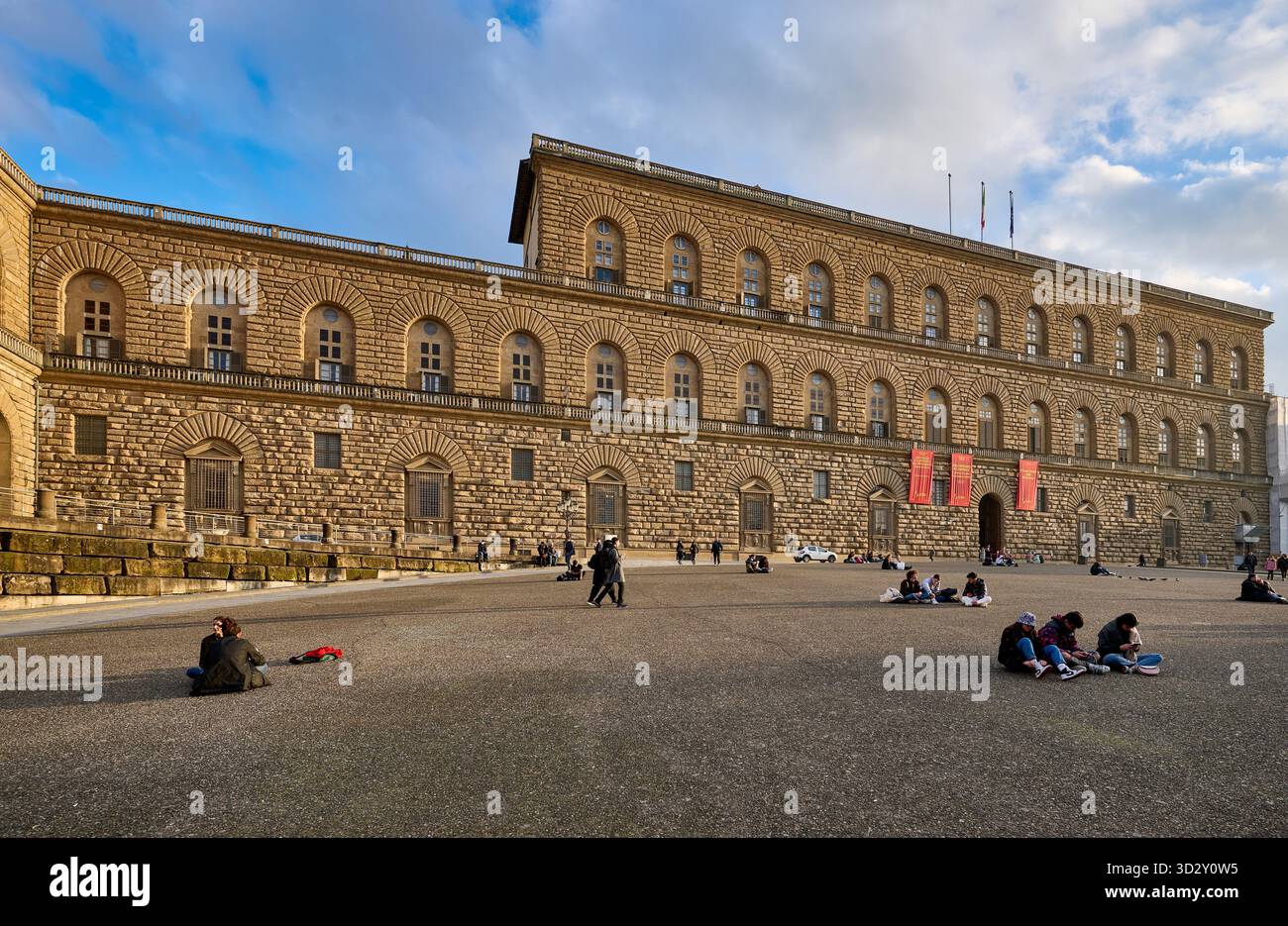 Vue extérieure du Palazzo Pitti, Florence, Toscane, Italie Banque D'Images