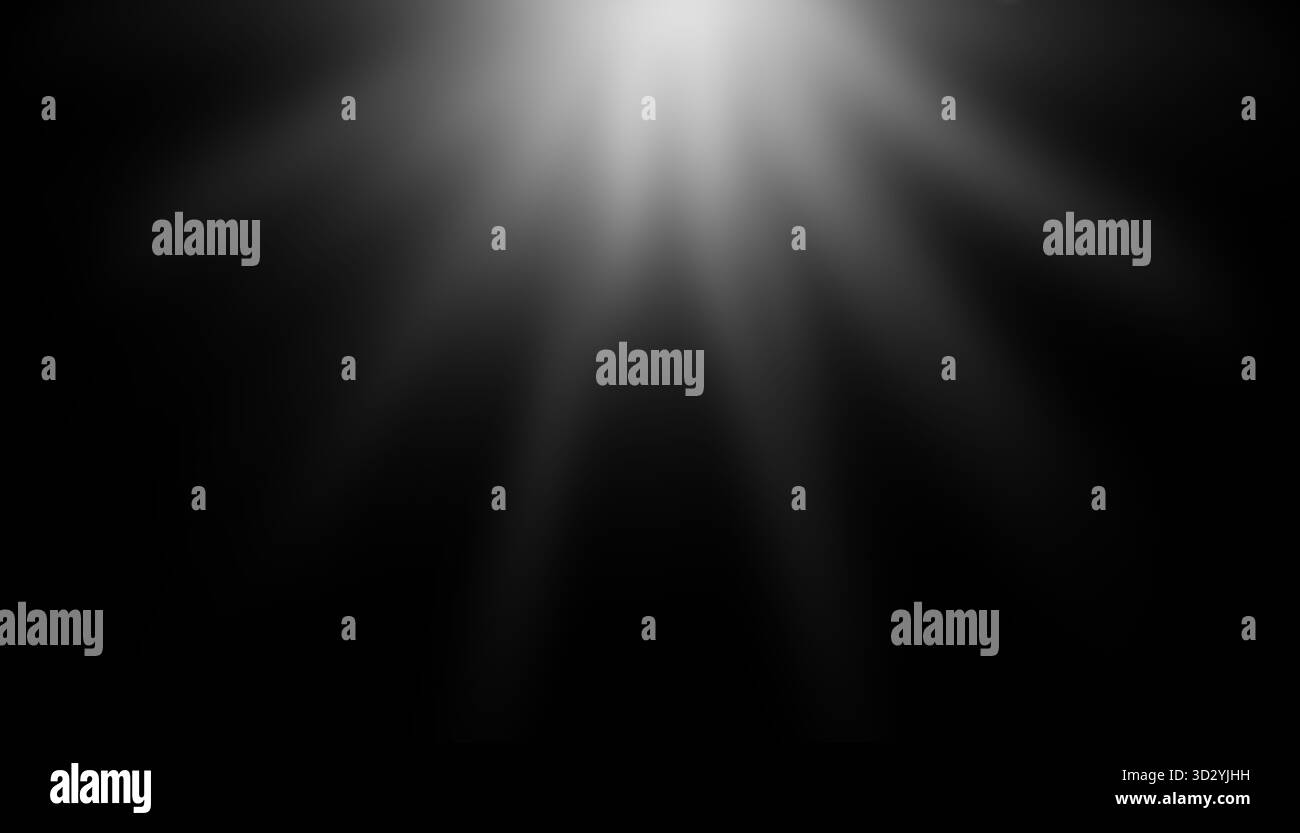Fond sombre avec des rayons de lumière douce du dessus de la photo stock Banque D'Images