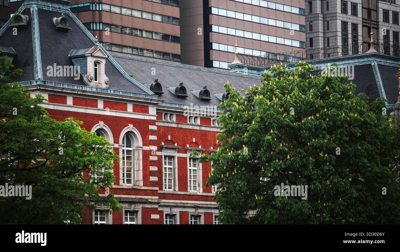 Photographie architecturale fine-art capturant l'horizon de Tokyo, la géométrie moderne et le design minimaliste, mettant en valeur l'innovation et la beauté urbaine. Banque D'Images