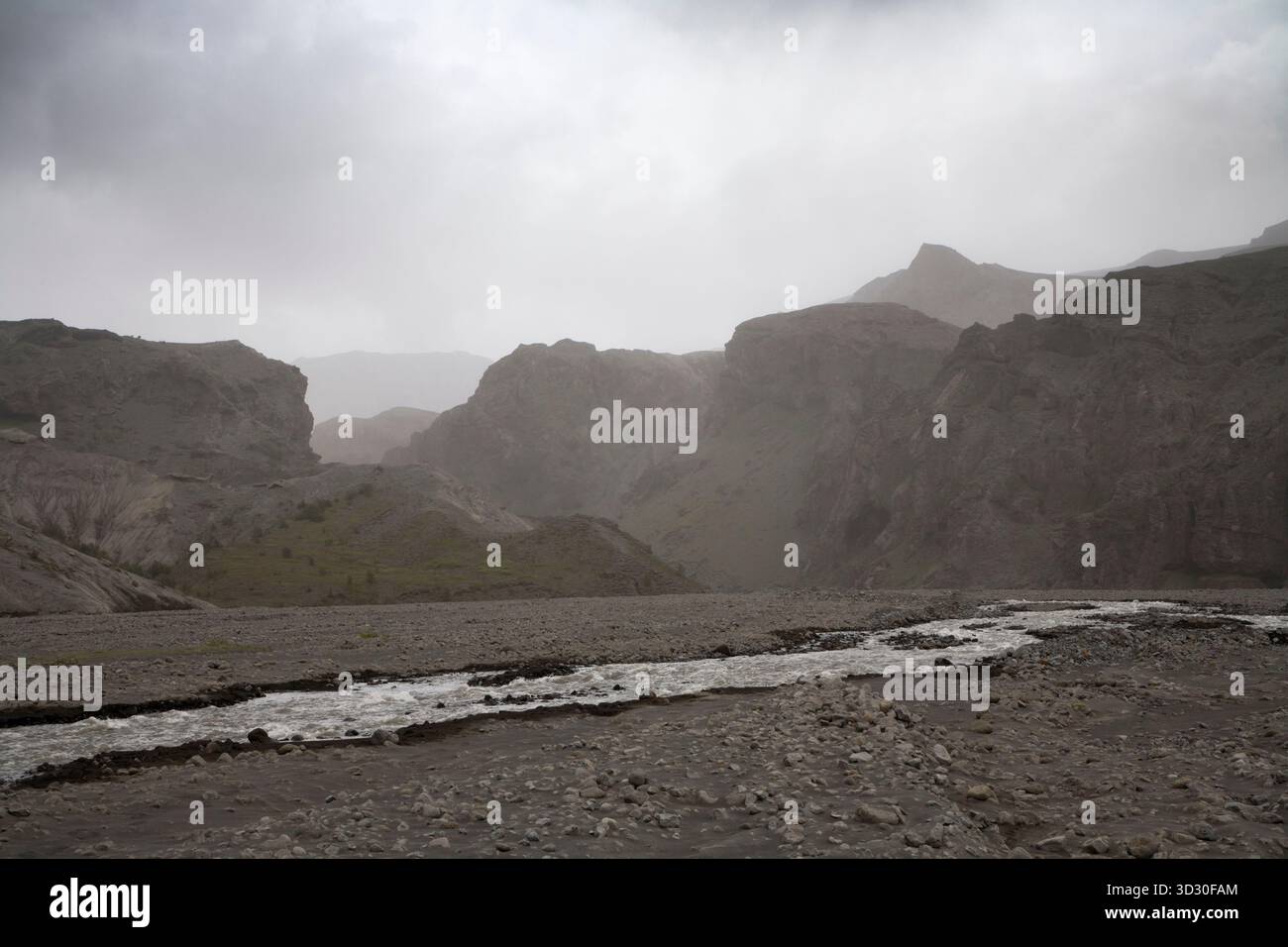 Thorsmork - Islande, 9 juin 2010 : les cendres volcaniques du volcan Eyjafjallajokull soufflent toujours autour du sud et du sud-ouest de l'Islande. C'est l'un des th Banque D'Images