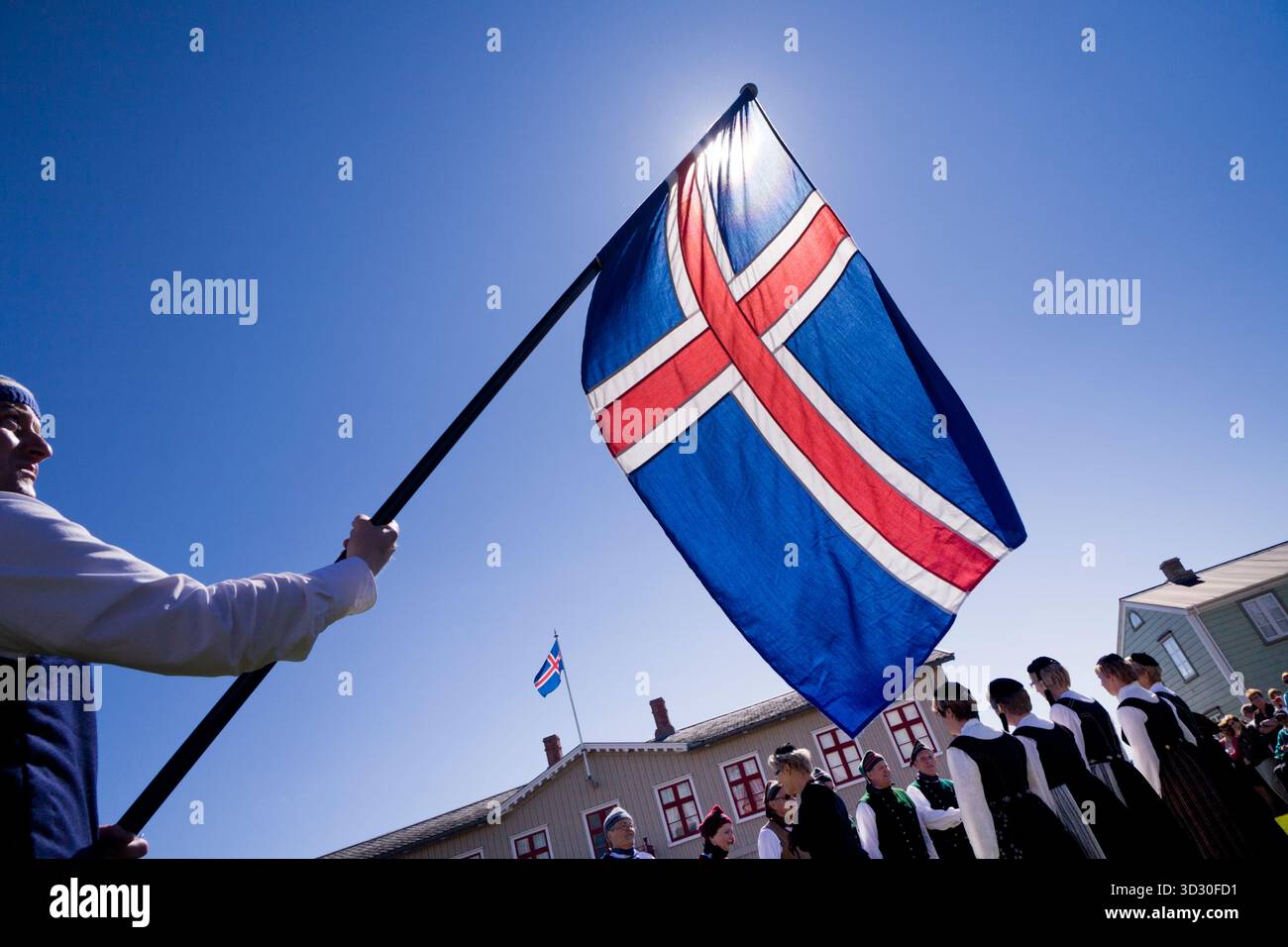 Danse folklorique islandaise traditionnelle au musée en plein air Arbaejarsafn. Reykjavik Islande. Banque D'Images
