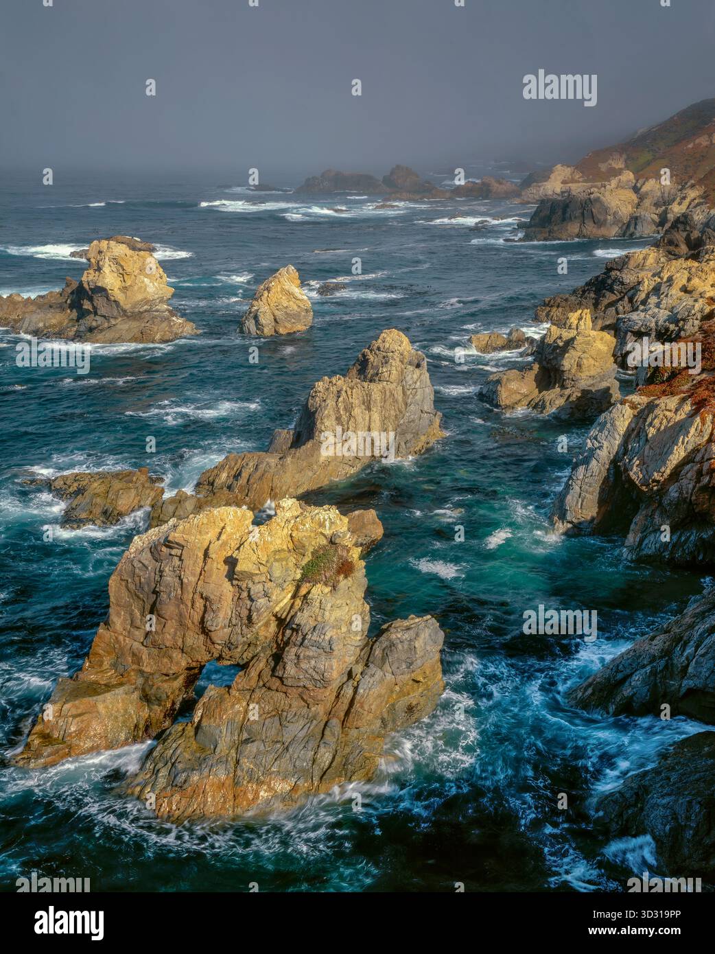 Surfez, Arch Rock, Garrapata State Park, Big Sur, Monterey County, Californie Banque D'Images