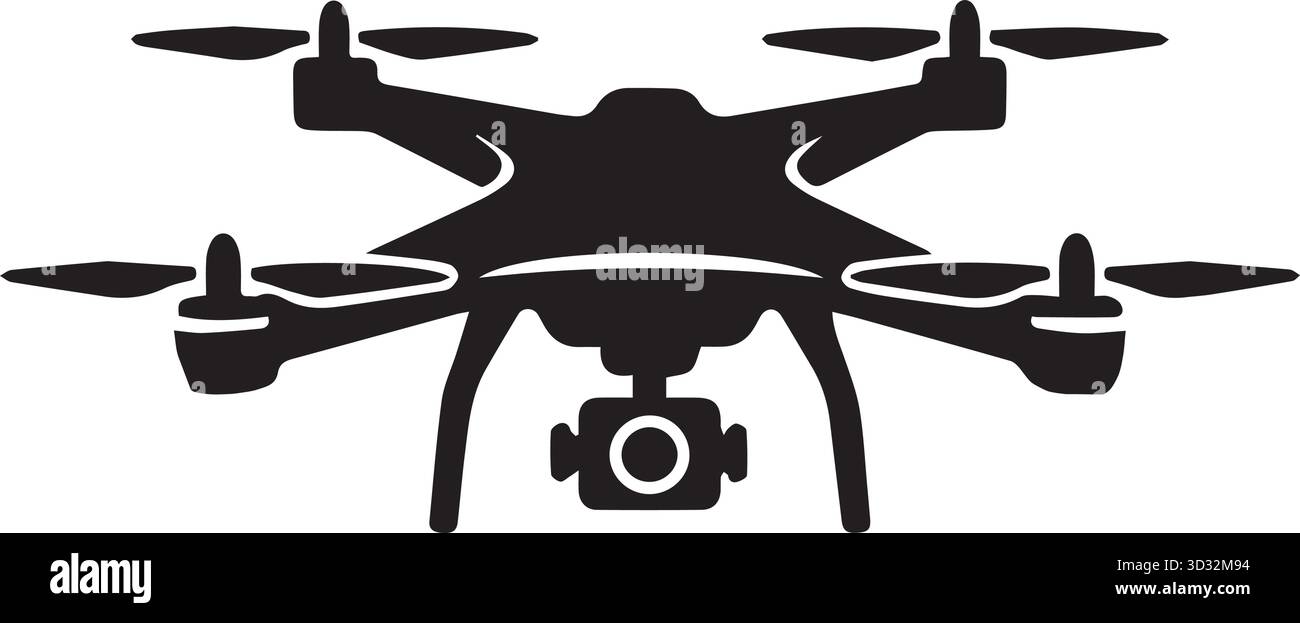 Quadcopter Drone avec caméra pour la photographie aérienne Illustration de Vecteur