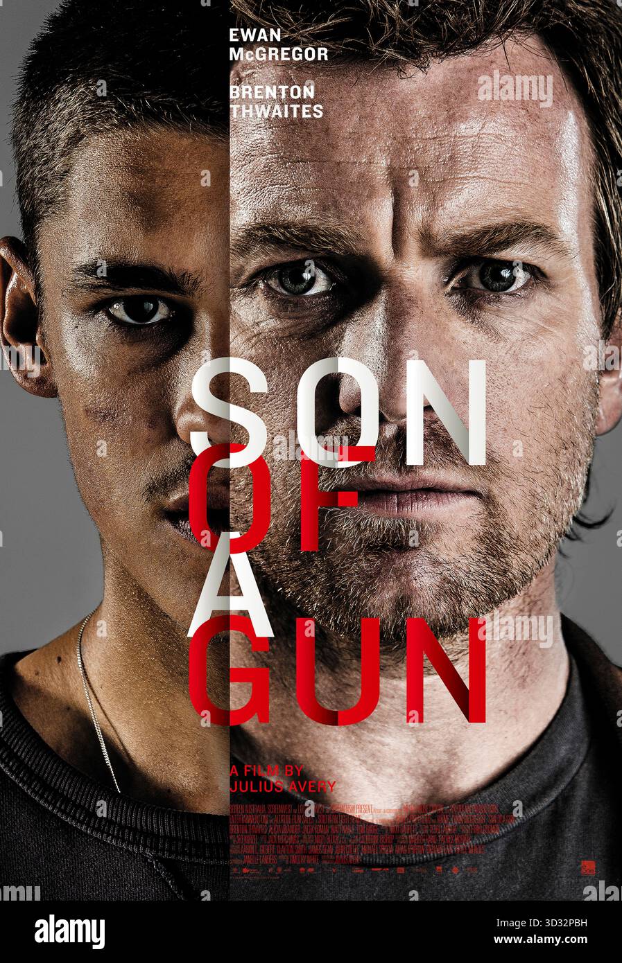 Son of a Gun (2014) réalisé par Julius Avery et mettant en vedette Ewan McGregor, Brenton Thwaites et Alicia Vikander. Un jeune détenu de prison est encadré par un criminel notoire et plongé profondément dans un vol à enjeux élevés. Affiche AMÉRICAINE À une feuille POUR USAGE ÉDITORIAL UNIQUEMENT. Crédit : BFA / A24 Banque D'Images