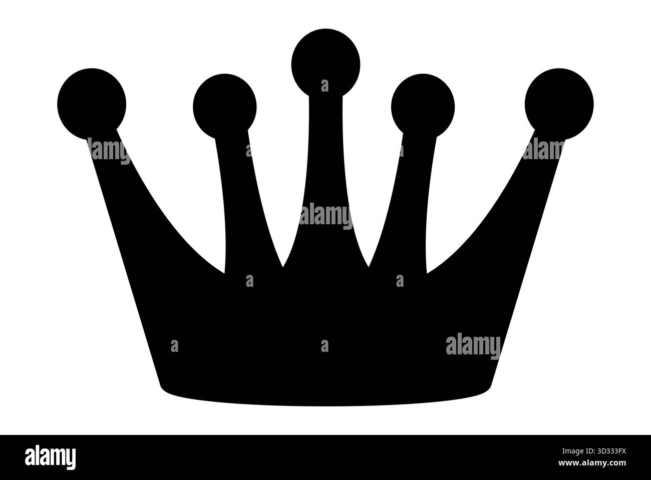 Une silhouette d'une couronne noire avec cinq arches pointues Illustration de Vecteur