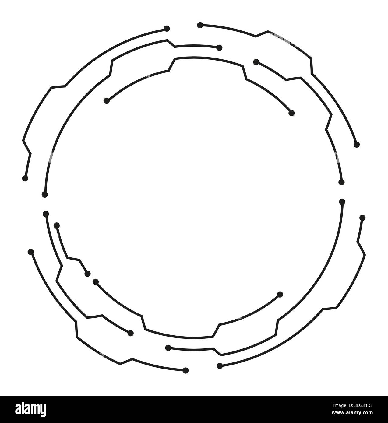 Conception futuriste de cyber-cercle pour les projets technologiques et artistiques numériques Illustration de Vecteur