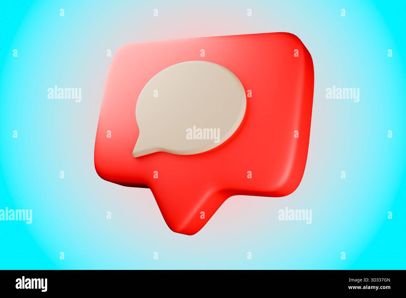 L'objet est une icône de commentaire, prête à recevoir un message Banque D'Images
