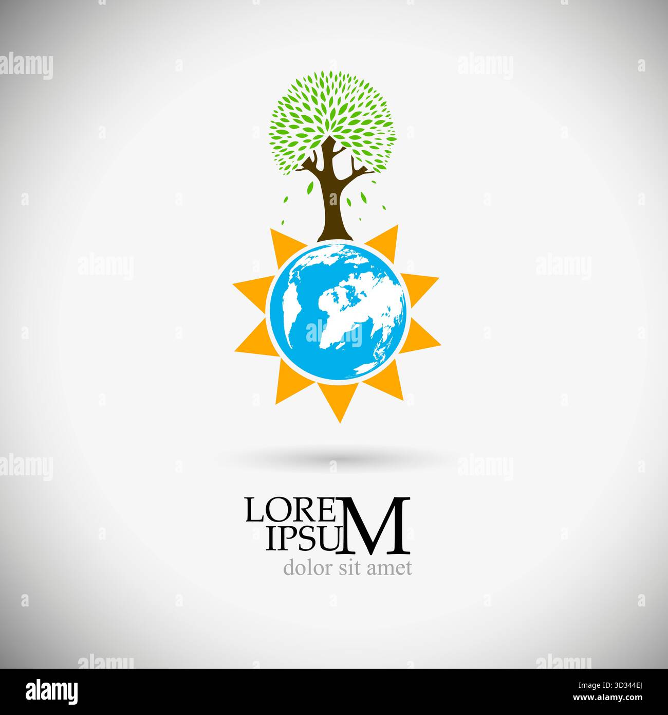 Logo nature arbre et soleil. Pas ai, illustration vectorielle Illustration de Vecteur