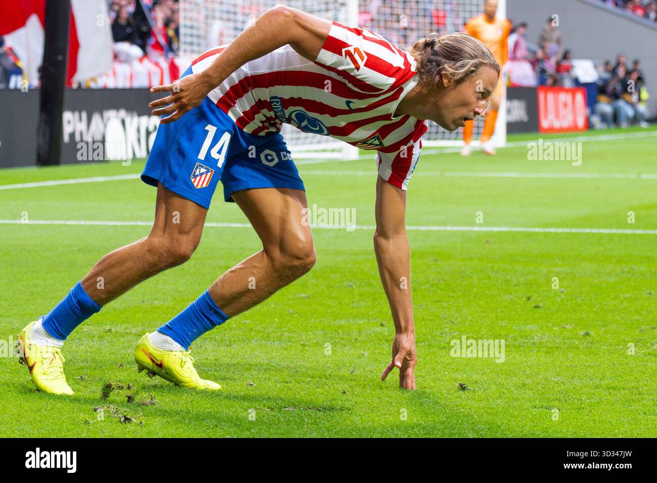Marcos Llorente de l'Atlético de Madrid en action lors du match LaLiga EA Sports entre l'Atlético de Madrid et Sevilla FC au Metropolitano Banque D'Images