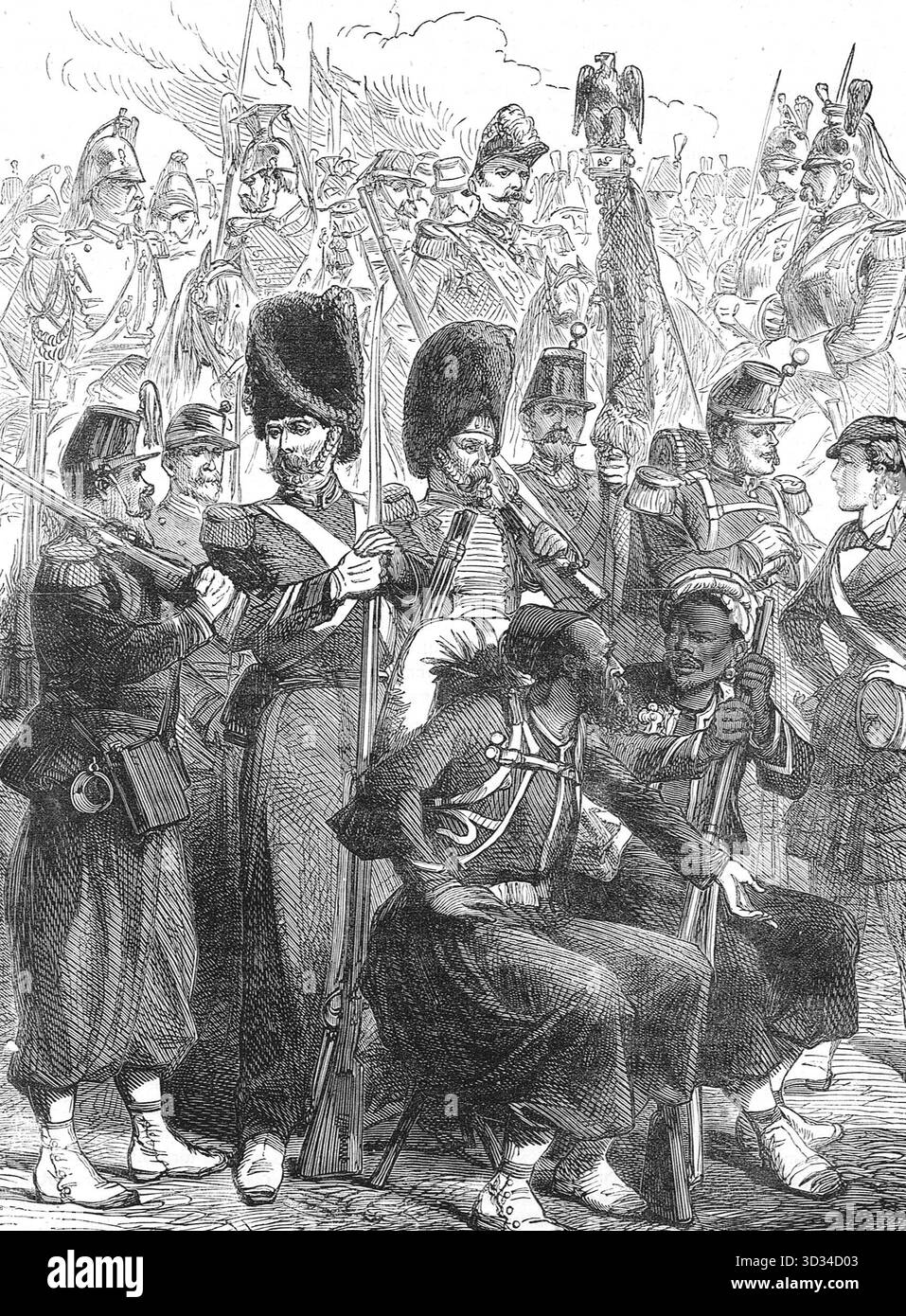 Uniformes militaires français pendant la guerre franco-prussienne Banque D'Images