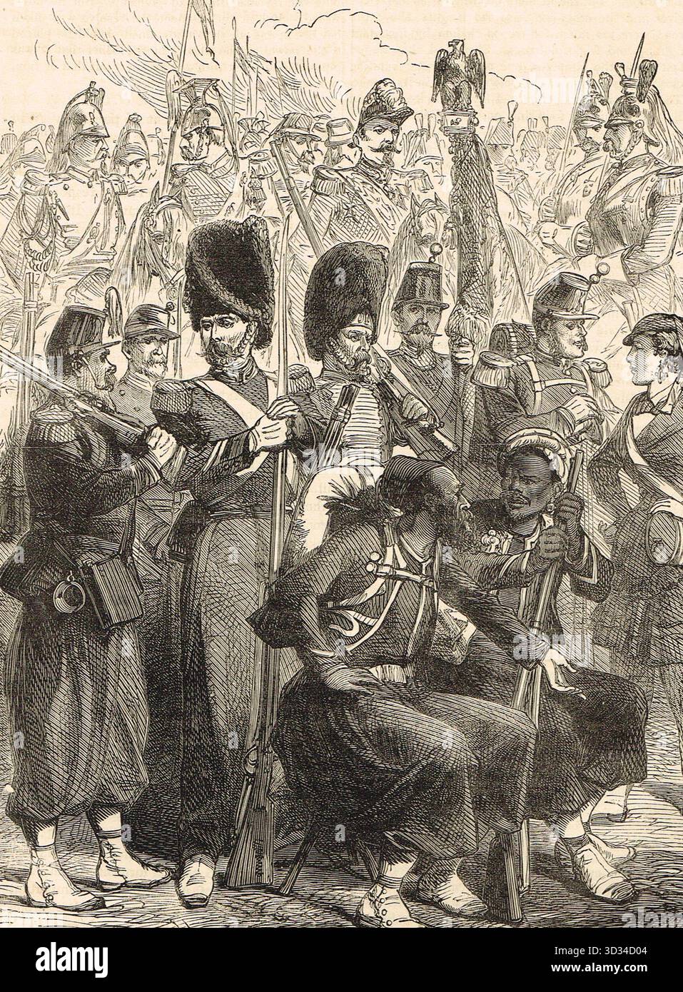 Uniformes militaires français pendant la guerre franco-prussienne Banque D'Images