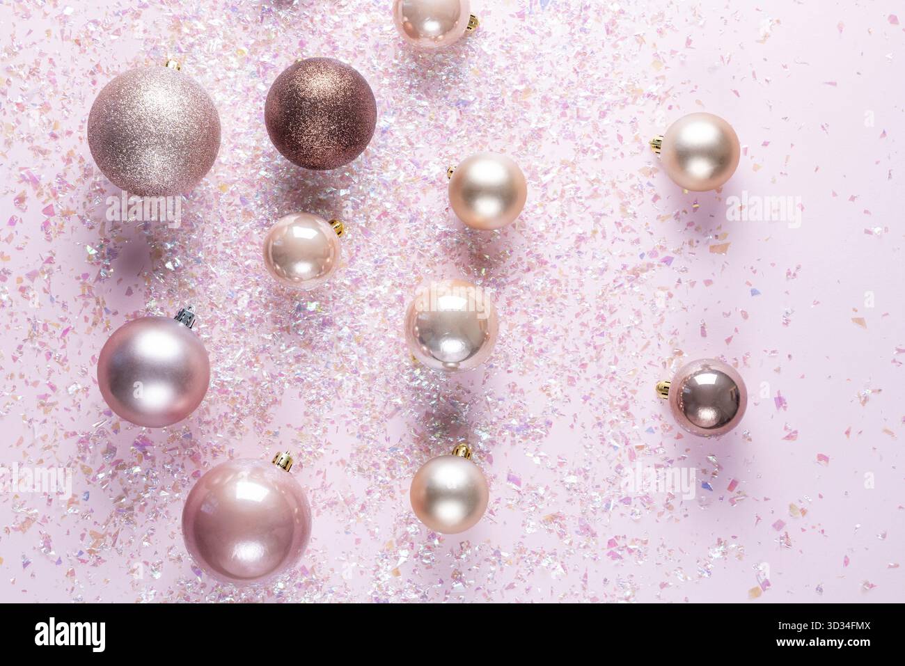 Décorations décorations de Noël arrière-plan. Classic glitter snowflakes Banque D'Images