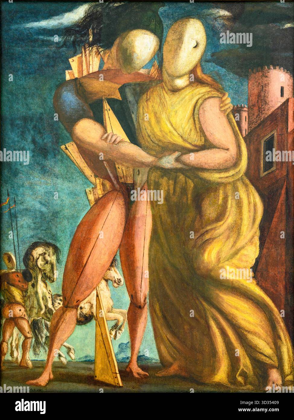 Giorgio de Chirico (1888-1978) Ettore e e Andromaca ( Hector et Andromache) 1924 huile sur toile. Banque D'Images