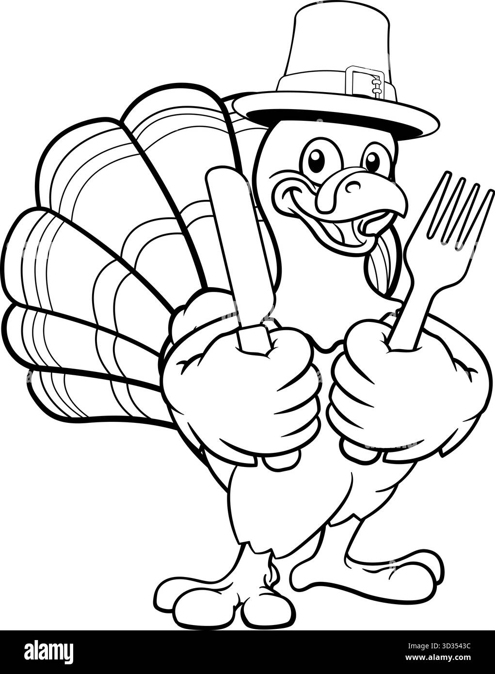 Turquie Thanksgiving Cartoon Bird Christmas Mascot Illustration de Vecteur