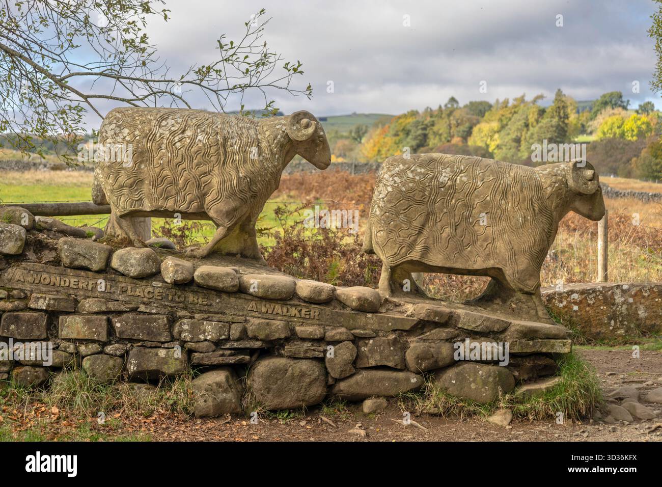 Sculpture de mouton Teasdale , Comté de Durham, Angleterre, Royaume-Uni Banque D'Images
