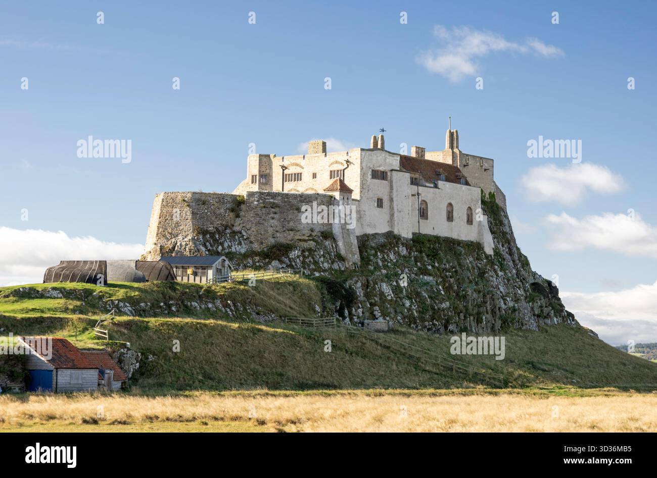 Château de Lindisfarne Château du XVIe siècle situé sur l'île Sainte, près de Berwick-upon-Tweed, Northumberland, Angleterre, Royaume-Uni Banque D'Images