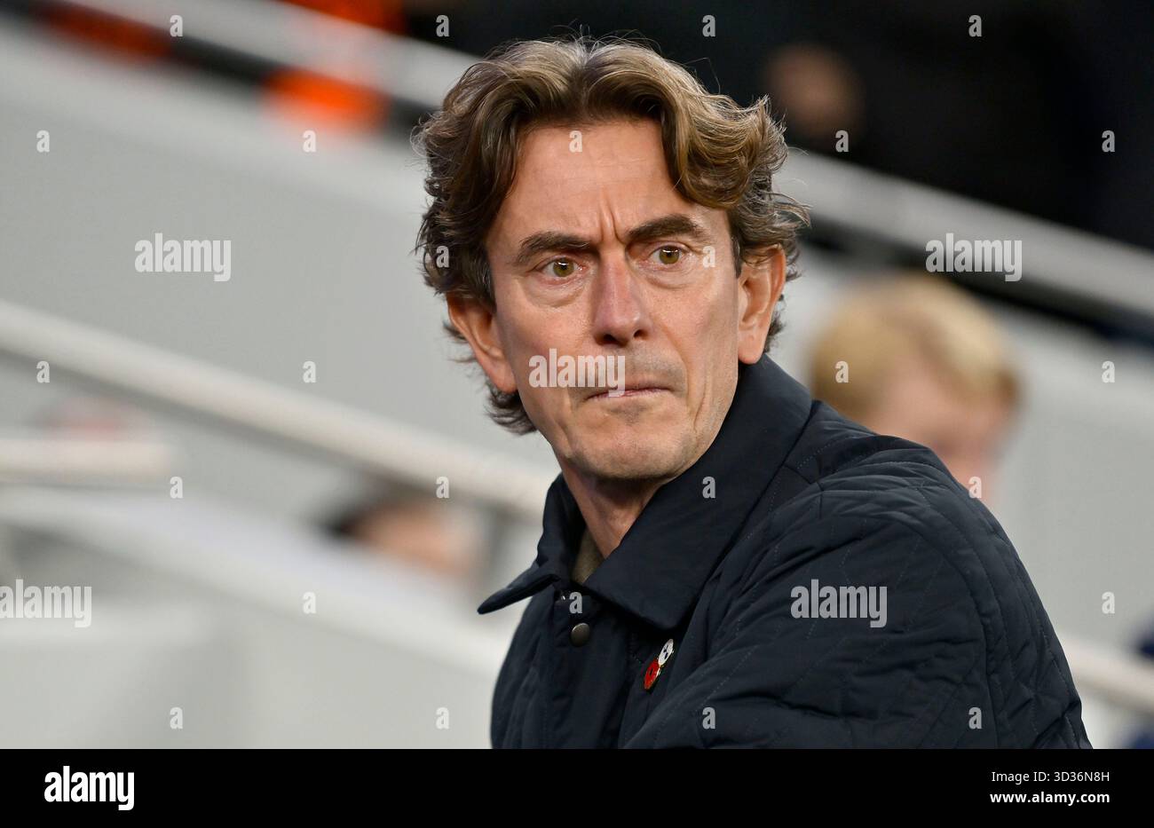 Londres, Royaume-Uni. 4 novembre 2025. Thomas Frank (Spurs Manager) lors du Tottenham Hotspur V Copenhagen UEFA Champions League, match d'étape de la ligue au Tottenham Hotspur Stadium, Londres. Cette image est RÉSERVÉE à UN USAGE ÉDITORIAL. Licence requise de Football DataCo pour toute autre utilisation. Crédit : MARTIN DALTON/Alamy Live News Banque D'Images