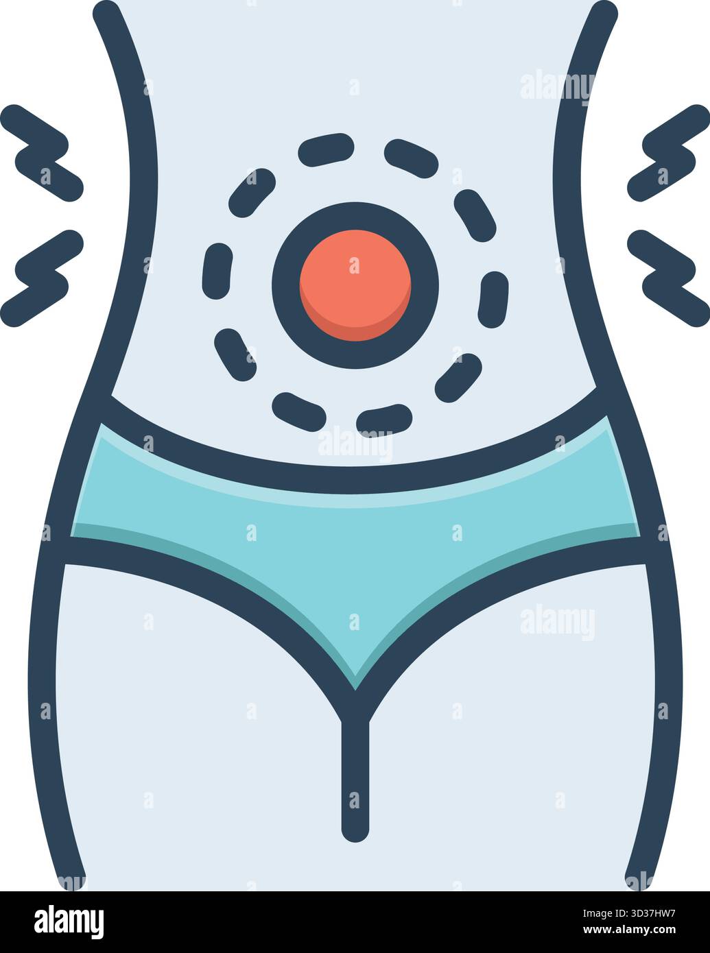 Icône pour l'inconfort du ventre, ventre Illustration de Vecteur